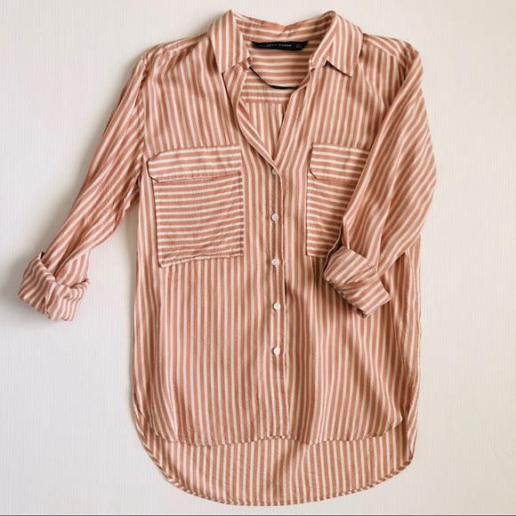 Zara Tops - Zara Woman Striped Blouse Shirt Size Small